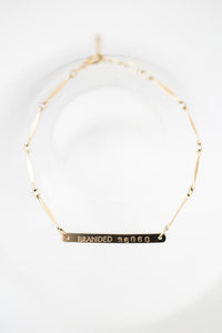 Gold-Filled Branded Chain Bracelet